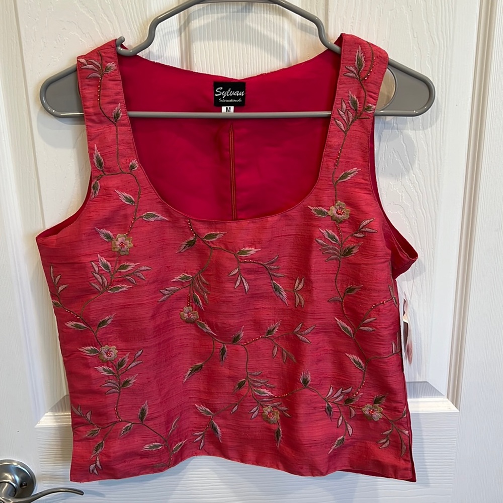NWT Silk Crop Top/Blouse